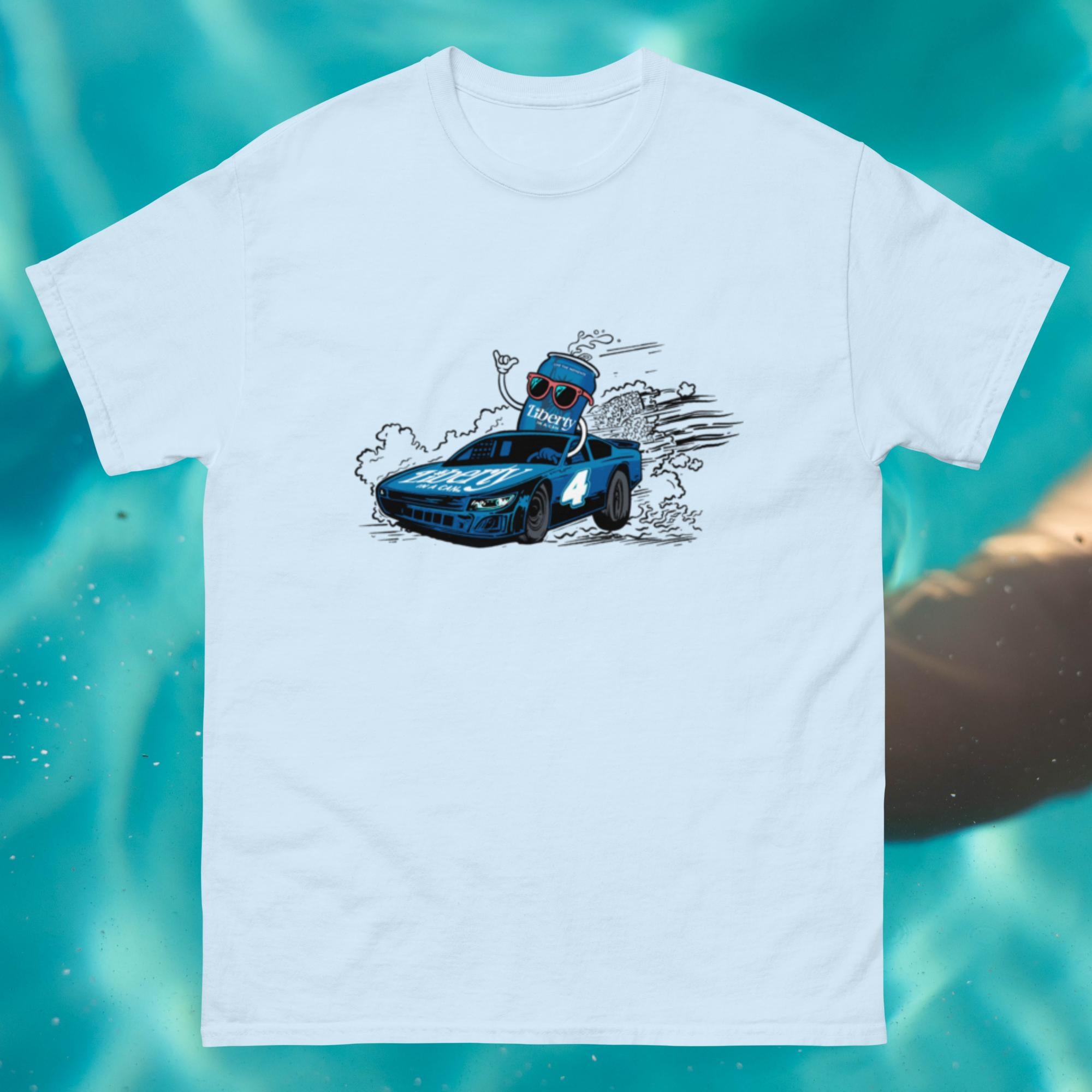 Liberty Racing Can tee light blue front