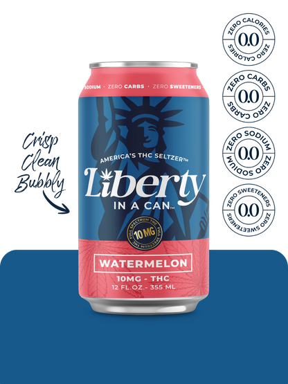 Liberty In a Can™ 10mg Watermelon Full Spectrum THC Seltzer can side view