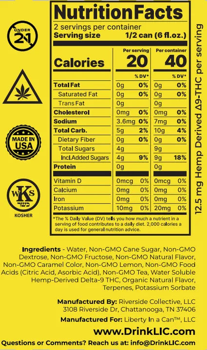 Liber-Tea™ 25mg THC Iced Tea Lemonade